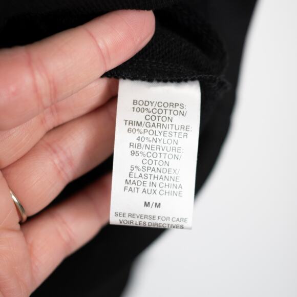 Cami NYC Risa Sweatshirt Black Velvet Lace Sleeves Puff Shoulder SZ M NWT - Picture 9 of 9